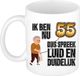Bellatio Decorations Verjaardag cadeau mok 55 jaar - luid en duidelijk - bruin - 300 ml - Keramiek