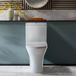 Hudson Reed Marbury Toilette Duoblok Moderne avec Abattant Doux et Bouton de Chasse d'Eau Chromé