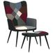 Maison Exclusive Fauteuil confortable avec repose-pieds assorti, tissu patchwork