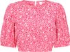 myMo Blouse Driekwart Mouw Ronde Hals Gebloemd Viscose L Roze Wit