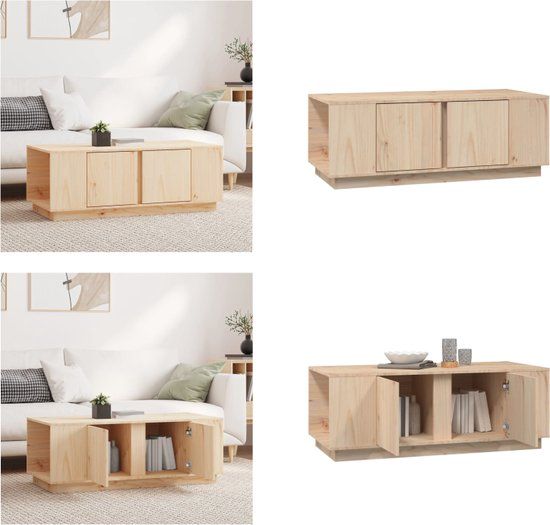 vidaXL Salontafel 110x50x40 cm massief grenenhout