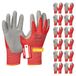 Gebol Eco Grip | Werkhandschoenen voor een veilige grip | Latex handschoenen voor heren | Maat XL (maat 10) | Rood | Multipack 12 paar
