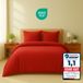 Komfortec Premium Dekbedovertrek 200x200 cm + 2x Kussensloop 40x80 cm - Geborsteld 100% Polyester Microvezel - Rood