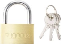 Sygonix SY-5045284 Hangslot 39.8 mm Verschillend sluitend Goud-geel Sleutelslot