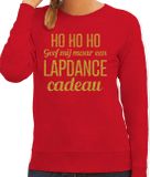 Bellatio Decorations Foute kersttrui/sweater voor dames - Hohoho lapdance cadeau - rood - glitter goud M