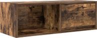 Meuble TV chêne fumé 80x31x25,5 cm bois travaillé