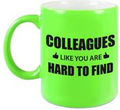 Bellatio Decorations Bol Personeel / werknemer cadeau mok neon groen / colleagues like you are hard to find - Collega bedankt cadeau