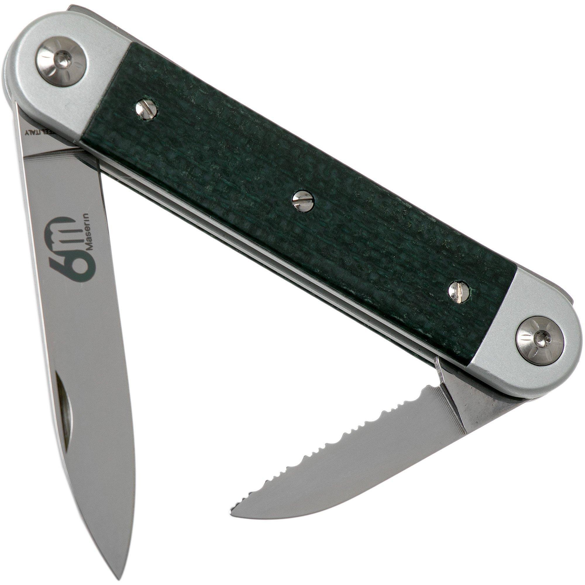 Maserin Maserin 60° Knife Sessantesimo 195/MCV Green Micarta zakmes