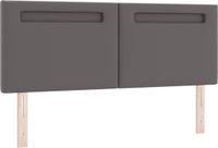 vidaXL - LED - Hoofdbord - Grijs - 144 cm - Kunstleer