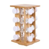COOK CONCEPT Spice Rack 16 Jars Bamboo 17.5 x 17.5 x 31 cm