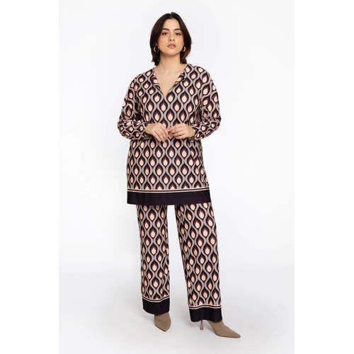 YOEK regular high waist broek paars