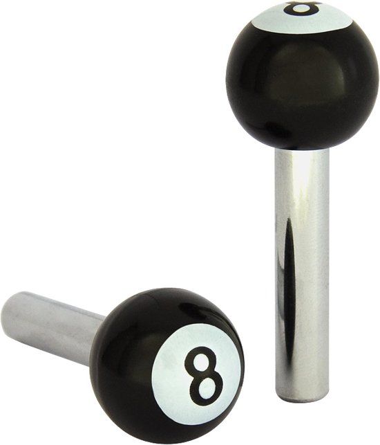 AutoStyle Universele deurstiften 8-ball - Zwart - set Ã 2 stuks
