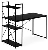 ModernHome TH-SD-1 Bureau, 120x60 cm, avec une armoire à trois étagères, noir