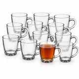 Secret de Gourmet Koffie / thee glazen met oor - set 24x stuks - transparant glas - 340 ml