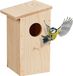 Relaxdays nestkast koolmees - roodstaart - met klep - onbehandeld hout - hangend