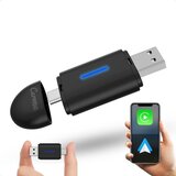 CarMe Mini 2-in-1 CarPlay Dongle - Draadloos CarPlay & Android Auto - Android Auto Dongle - Zwart