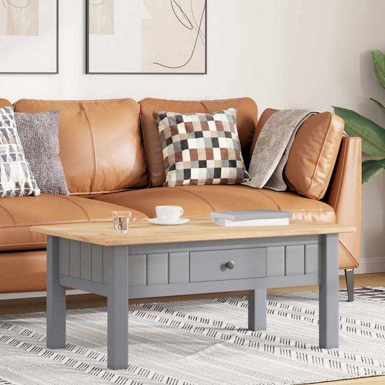 vidaXL Salontafel Panama Range 100x60x43,5 cm massief grenenhout grijs