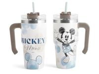 H&H Thermobeker van roestvrij staal met rietje Mickey Blogger - 600 ml