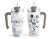 H&H Thermobeker van roestvrij staal met rietje Mickey Blogger - 600 ml