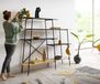 Étagère Mikkusu 185x160 cm Bambou Naturel Mangue Noir 5 tablettes Métal Noir