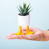 Bitten design Eend bloempot - Wit