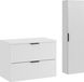 Ensemble de meubles de salle de bain 80 cm, blanc, mat, avec plan vasque et colonne haute