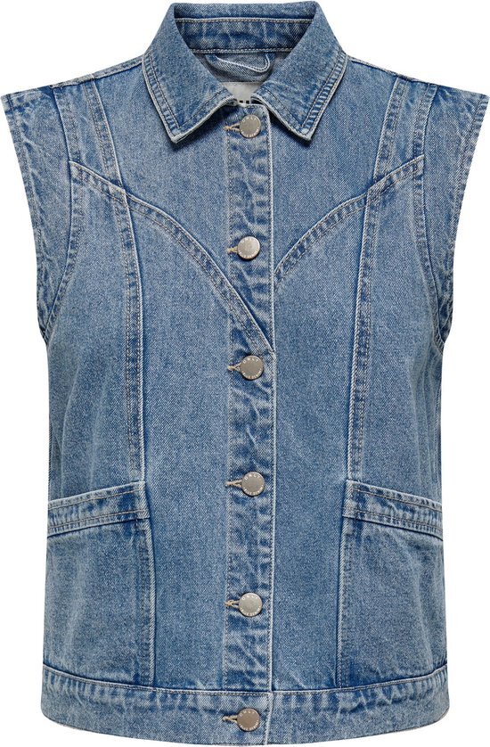 Only Vest Onlkennedy Sl Dnm Waistcoat Bj 15278041 Medium Blue Denim Dames Maat - XS