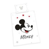 Herding Disney Mickey Mouse beddengoedset, kussensloop 40 x 60 cm met omkeerbaar patroon, dekbedovertrek 100 x 135 cm, met ritssluiting, 100% katoen