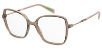 Levi's LV 1075 Champagne Cat Eye Volledig omrand Vierkant met afgeronde hoeken Kunststof/Carbon Brilmonturen voor Vrouwen