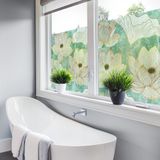 Ambiance Sticker Privacy raamfolie - Goudkleurig lotusbloemeffect - Zelfklevend - 40x100cm