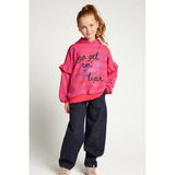 LOOXS Rood/Paars Gestreepte Hoodie met Ruches