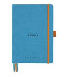 RHODIA 118576C - Hardcover Notitieboek Bullet Journal Goalbook Turkoois - A5 14,8 x 21 cm - Dot Stippen - 240 pagina's - Clairefontaine Wit Papier 90 g/m² - 3 Leeslinten, Elastieksluiting - Imitatieleer