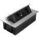 GTV – Inbouwstopcontact MULTISOFT aluminium met 2 x Schuko, USB A+C, RJ45, HDMI 2.0, afdekking, inschuifbaar, 1,5 m kabel