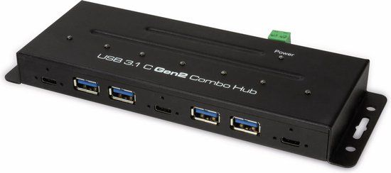 LogiLink USB 3.1 HUB 7-port Combo Gen 2 - Zwart