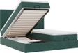 vidaXL - Lit plateforme avec matelas et LED - 180x200cm - velours - Vert foncé