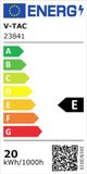 V-TAC VT-4919-FC 23841 LED-projecteur extérieur Label énergétique : E (A - G) 20 W Couleur de la lumière (nom) : Blanc chaud