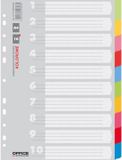 office products Tabbladen, 11-gaats, 10-delig, grijs-assorti, karton