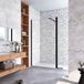 Aica Sanitair Paroi de douche - 90x200cm Noir - 8mm EasyClean Verre de sécurité