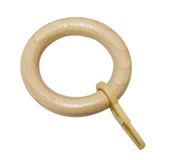 Gardinia Gordijnringen voor gordijnroedes, Ø28 mm, inclusief gordijnhaken, 10 stuks, breedte ring: 9 mm, hout, grenen