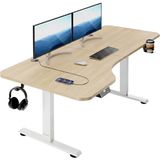 Casaria Elektrisch Zit-Sta Bureau 160x75 cm Verstelbaar Beige