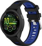Strap-it Sport siliconen smartwatch bandje 20mm Zwart/blauw