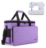 Sac pour machine à coudre avec fond en bois, violet, 42x19x30 cm