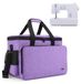 Sac pour machine à coudre avec fond en bois, violet, 42x19x30 cm