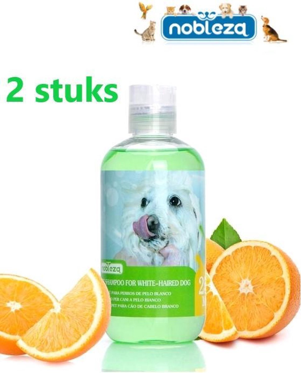 Nobleza 2x Honden shampoo voor witte vacht