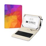 SUBBLIM Funda + Teclado Tablet Keytab USB Triángulos QWERTY Spaans Micro-USB Meerkleurig