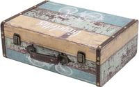 Merkloos Vintage koffer van hout - 38 x 26 x 13 cm - groot deco - Fiets
