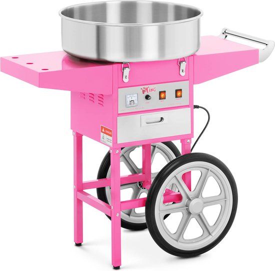 Royal Catering Suikerspinmachine met onderstel - 52 cm - Roze