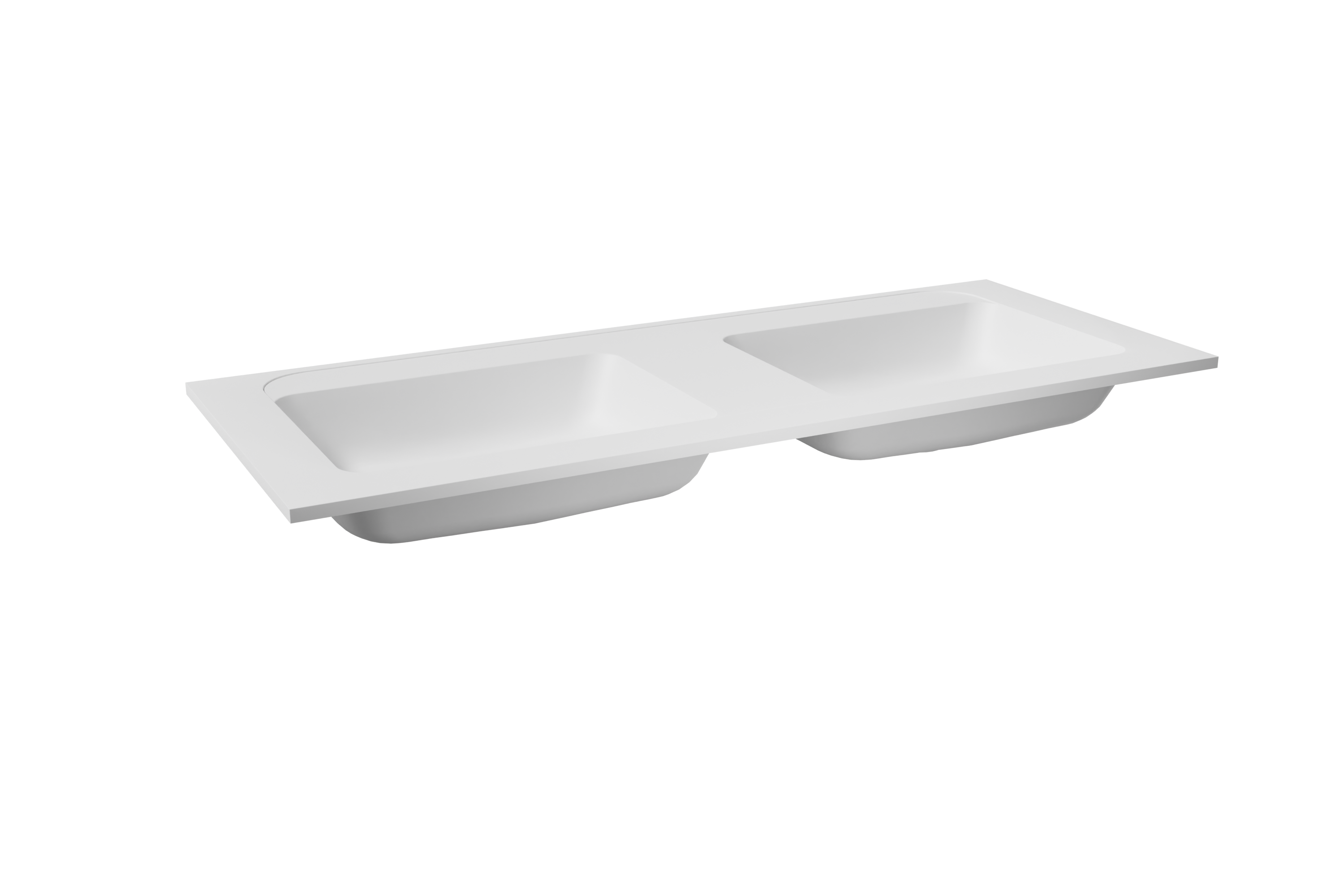 Balmani Tablo Strada dubbele wastafel mat witte Top Solid 135 x 55,5 cm