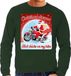 Bellatio Decorations Foute Kersttrui / sweater - Christmas dreams hot chicks on my bike - motorliefhebber / motorrijder / motor fan groen voor heren - kerstkleding / kerst outfit S