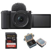 Sony ZV-E10 II Zwart + 16-50mm f 3.5-5.6 OSS II + Kingma batterij (NP-FZ100) + SanDisk 128GB Extreme PRO UHS-I SDXC